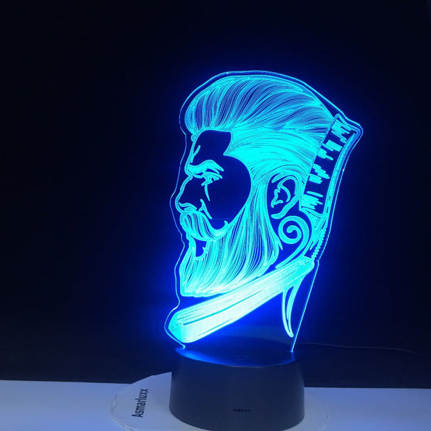 Barber Shop Business LED Night Light Beauty Salon Hairdresser Store Sign Creative Night Lamp 3D Optical illusion Table Light4268