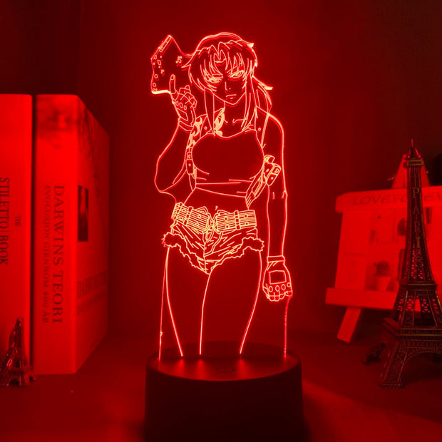 Black Lagoon Revy Led Night Light for Bedroom Decor Colorful Nightlight Anime Gift 3d Lamp Revy Black Lagoon