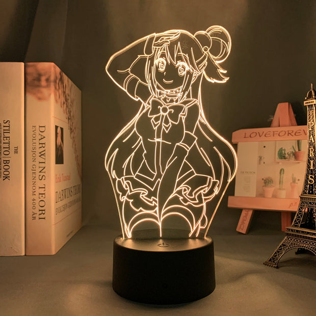 Anime Led Light KonoSuba Aqua for Kids Bedroom Decor Night Light Brithday Gift Manga KonoSuba Room Desk 3d Lamp Acrylic