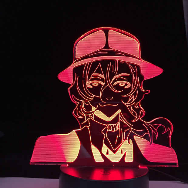 Bungo Stray Dogs Led Night Light Nakahara Chuuya For Bedroom Decor Gift Colorful Nightlight Anime Waifu 3d Lamp Nakahara Chuuya
