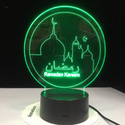 Ramadan Islam Blessing Mubarak 3D Acrylic LED Night Light Living Room Desk Lamp Bedroom Bedside Table Lamp Holiday Nightlight