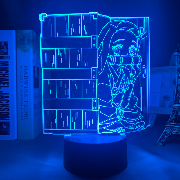 Acrylic Led Night Lamp Anime demon slayer kimetsu no yaiba Nezuko Kamado for Bedroom Decorative Birthday Gift 3d Table Light