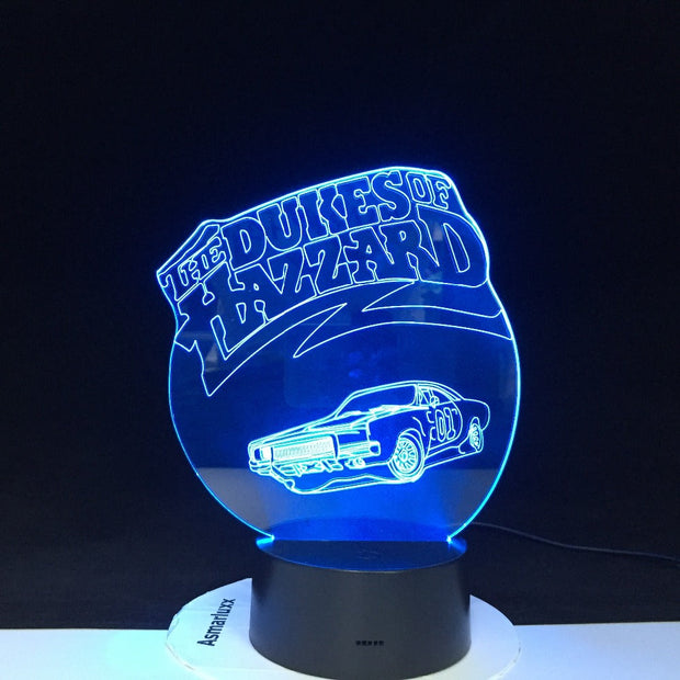 The DUKES OF HAZZARD Night Light Multi 3D Color LED RGBW Lighting Luminaria Table Kids Christmas Gift Birthday Dropship 4077