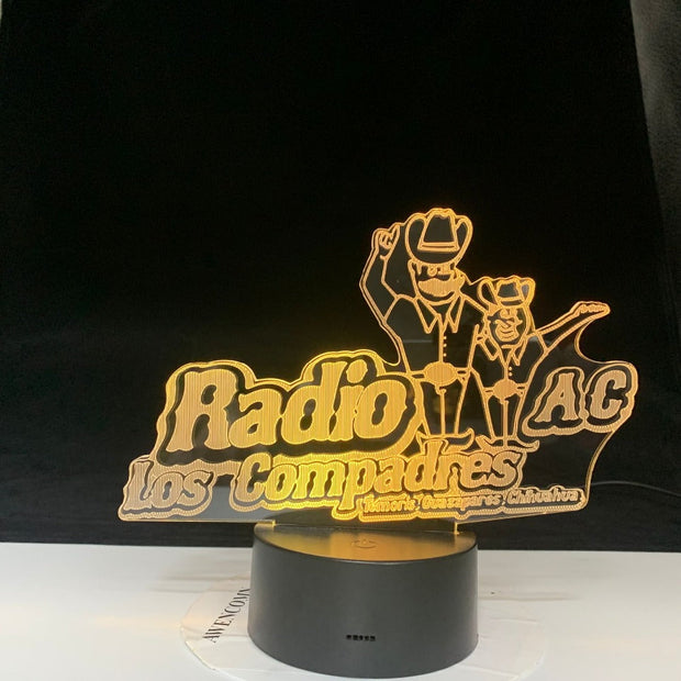 Radio AC Los Compadres 3d lamp Patty Table Lamp Acrylic Creative Decorations Bedroom Sleeping LED Nightlight Gift Dropshipping