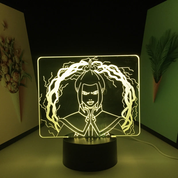3D LED Night Light Avatar The Last Airbender Azula Home Bedroom Table Decoration for Children's Festival Birthday Gifts Acrylic 7 Color Changes