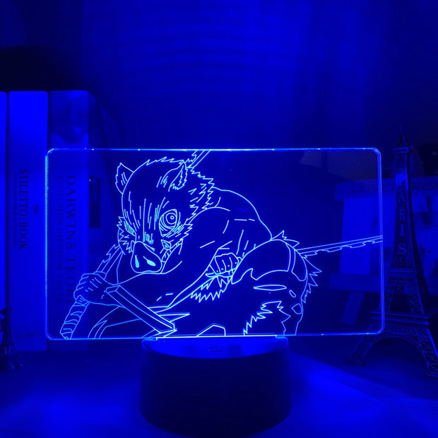 Kimetsu No Yaiba Inosuke Hashibira Small Night Light for Kids Home Decor  USB link Charging Neon Lights 3D LED Lamp Anime