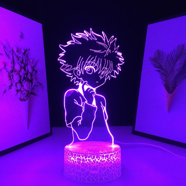 Hunter X Hunter Killua Anime Zoldyck 3D LED Neon LampHome Room Desk Decoration Lamp for Kids Children Birthday Gifts USB Charging