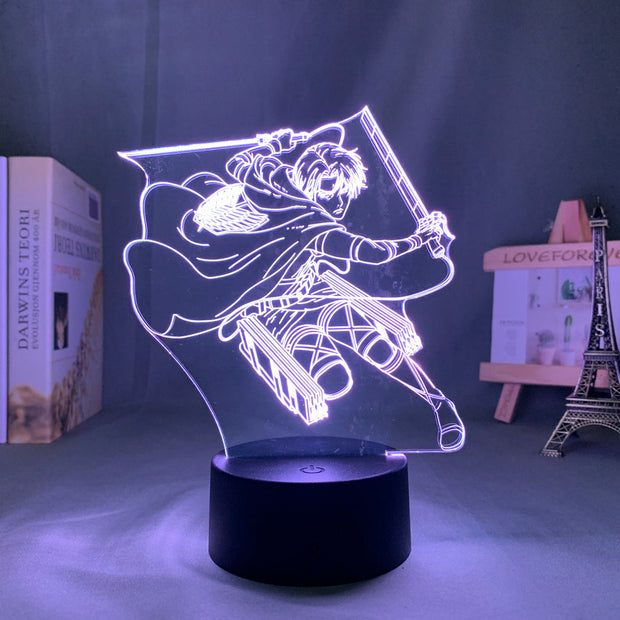Anime Attack on Titan Levi Ackerman Led Night Light Lamp for Bedroom Decoration Kids Gift Attack on Titan Table 3d Lamp AOT Levi