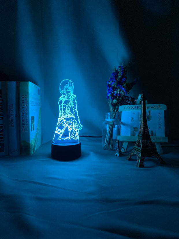 3d Lamp Attack on Titan Mikasa Ackerman Figure Kids Nightlight for Room Decoration Led Color Changing Night Light Anime Gift