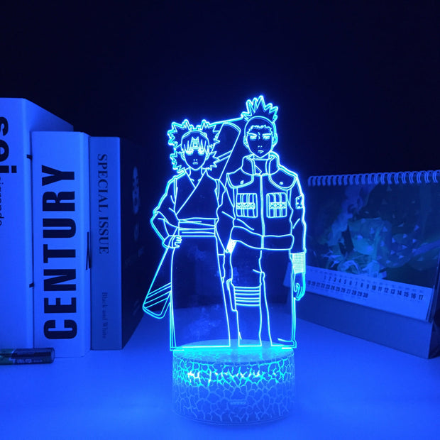 Anime Figure Temari Shikamaru 3D LED Night Light Home Bedroom Table Decoration Night Light for Children's Festival Birthday Gifts 7 Color Changes With Remote Neon Lamp
