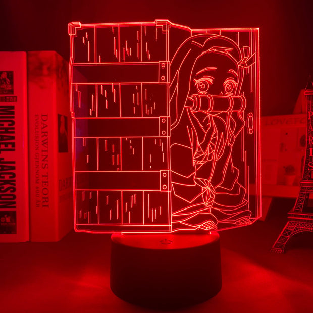 Acrylic Led Night Lamp Anime demon slayer kimetsu no yaiba Nezuko Kamado for Bedroom Decorative Birthday Gift 3d Table Light