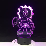 Anime Figure Kon 3D Night Light Home Bedroom Table Decoration for Children's Festival Birthday Gifts Acrylic 7 Color Changes LED Lamp