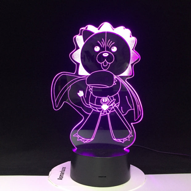 Anime Figure Kon 3D Night Light Home Bedroom Table Decoration for Children's Festival Birthday Gifts Acrylic 7 Color Changes LED Lamp