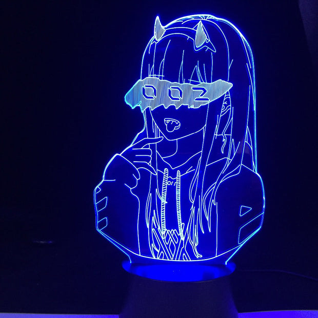 DARLING in the FRANXX Zero Two 002 3D Led Illusion Night Lights Anime Lamp Led Lighting For Birthday Girls Party Best gift