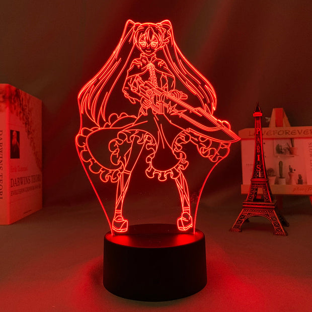 3D LED Lamp Anime Figure Bedroom Desk Decoration Small Night Light for Children's Festival Birthday Gifts Akame Ga Kill Mine
