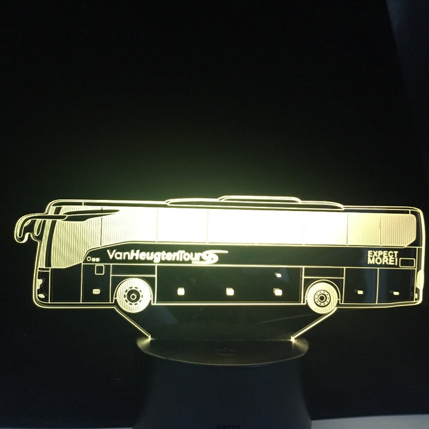 Multicolors Change Novelty 3D Travel Bus Lamp Touch Remote USB Night Light Atmosphere Lighting Lampara Boys Gifts Bedroom Decor