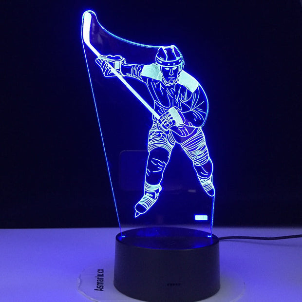 Ice Hockey Theme 3D Lamp LED Night light 7 Colors Change Touch Mood Lamp Birthday Present Table Lamp Home Decor Dropshippping