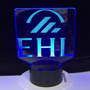 EHL Swiss Ecole Hoteliere de Lausanne Design Shape Electric Illusion 3d Lamp LED 7 Color Changing For Hotel Office Home GIft