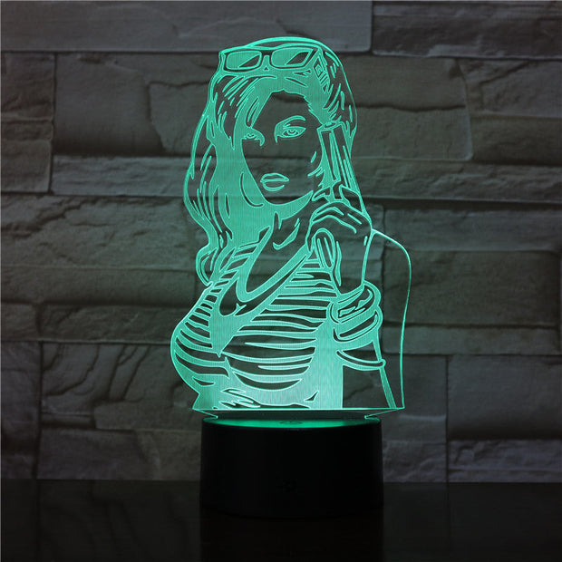 3D LED Luminarias Night Light Desk Lamp Movie Girl Lights Children's Nightlight Visual Led Desk Lights Illusion Lamp 2996