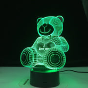 Hot Selling Loving Bear 3d Lamp Colorful Gradual Nightlight Led Touch Gift 3d Vision Table Lamps For Living Room Desk Lamp