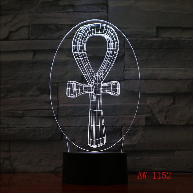 Creative Cross 3D Colorful USB Come Children Eye Creative Lamp Gift Table Lamp Children Gifts 1152