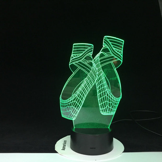 Ballet Shoes Shape 3D LED Night Lights Colorful Led USB Table Lamp Girl Bedside Decor Creative Lighting Gift Dropshipping 1827