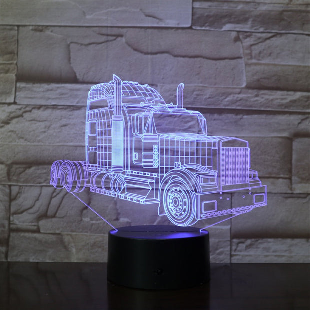 The Truck Head 3D Lamp Battery Operated Modern Multi-colors with Remote Led Night Light Lamp Unique Decorative for Dropshipping