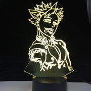 Ban Anime Lamp Seven Deadly Sins Laser LED Engraved Acrylic Upward Lighting 3D Illusion Night Lamp LED Sensor Light Xmas Gift