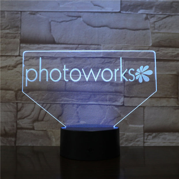 PHOTOWORKS 3D Lamp Night Light 7 Color Changing With Remote Led Lighting Lamp Lampara Bedroom Decoration Light Dropshipping