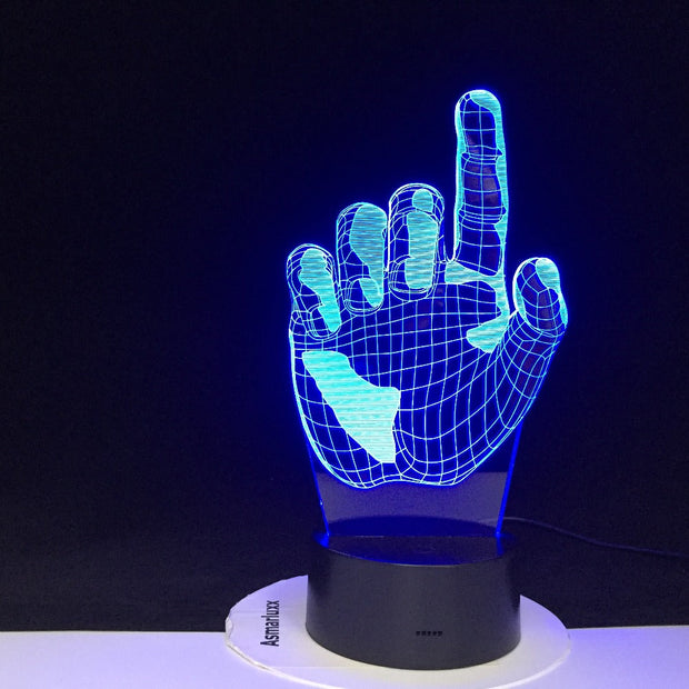 Novelty 7 Colors Romantic Changing Index Finger Night Light 3D LED Desk Table Home Decor USB Table Lamp Dropshipping 3107
