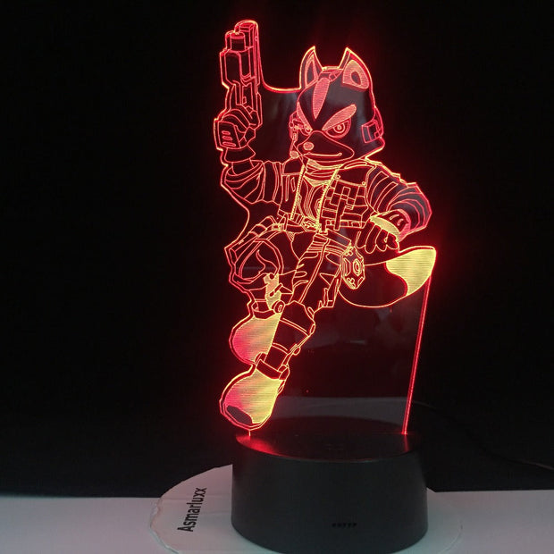 Starfox 3D Table Lamp USB Touch Sensor 7 Colors Changing Action Figure Fox Decorative Lamp Child Kids Baby Gift Holiday Deal