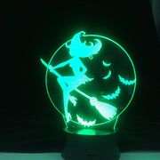 Halloween Bat Witch Acrylic 16 Colors Changing 3D LED Nightlight Bedroom Living Room Lights Decoration Touch Gift Dropshipping