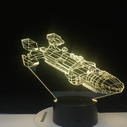 3D led Spaceship Space Fighter 7 Colorful Gradients LED Acrylic Plate Desk Lamp Bedroom Decoration Night Light Dropshipping