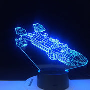 3D led Spaceship Space Fighter 7 Colorful Gradients LED Acrylic Plate Desk Lamp Bedroom Decoration Night Light Dropshipping