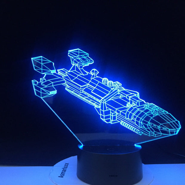 3D led Spaceship Space Fighter 7 Colorful Gradients LED Acrylic Plate Desk Lamp Bedroom Decoration Night Light Dropshipping