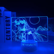 Inuyasha Anime Figure Sesshomaru 3D LED Night Light Home Bedroom Table Decoration Night Light for Children's Festival Birthday Gifts 7 Color Changes With Remote Neon Lamp