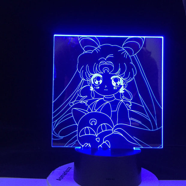 Sailor Moon Led Night Light for Girls Bedroom Decor Light Touch Sensor RgbW Colorful Nightlight Anime Characters 3d Table Lamp