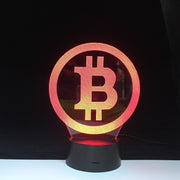Simple Bitcoin Night Light 3D LED USB RGB Table Desk Lamp Home Decor Christmas Gift Display Bulb Boy Toys Birthday Present