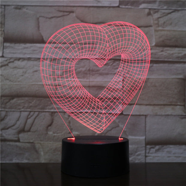 Hearts Remote Touch Control 7/16 Colors Change 3D LED Night Light Sleep Bedroom Decor Lamp Man Boys Lovers Dropship Gift 2047