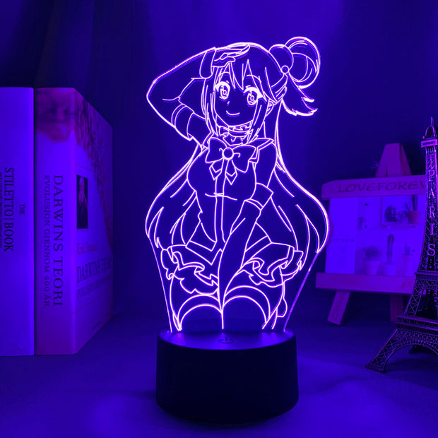 Anime Led Light KonoSuba Aqua for Kids Bedroom Decor Night Light Brithday Gift Manga KonoSuba Room Desk 3d Lamp Acrylic