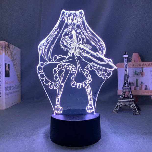 3D LED Lamp Anime Figure Bedroom Desk Decoration Small Night Light for Children's Festival Birthday Gifts Akame Ga Kill Mine