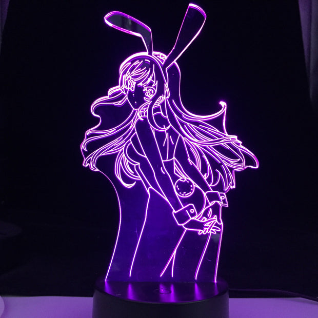 Anime Waifu Mai Sakurajima Led Night Light for Bedroom Decor Mai Light Gift for Friend Sakurajima Bunny Girl Led Lamp Anime Gift 1 order