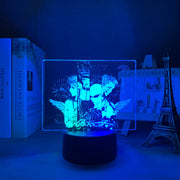 3D LED Lamp Anime FigureNANA Black Stone Bedroom Desk Decoration Small Night Light for Children's Festival Birthday Gifts Neon Lights With Remote