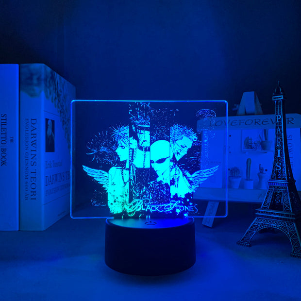 3D LED Lamp Anime FigureNANA Black Stone Bedroom Desk Decoration Small Night Light for Children's Festival Birthday Gifts Neon Lights With Remote