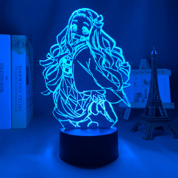 Kimetsu No Yaiba Nezuko Kamado Anime Figure 3D LED Night Lamp Home Decor Children's Festival Birthday gifts USB link Charging Neon Lights