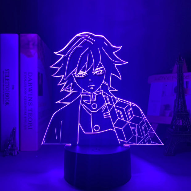 Kimetsu No Yaiba Giyu Tomioka  Anime Figure LED Lamp Home Bedroom Desk Decoration Small Night Light for Kids 7 Colors 3D Light