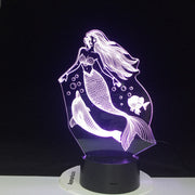 Fairy Tale Mermaid with Dolphins Princess 3D Night Light LED Baby Sleeping Lamp Home Decor Party Xmas New Year Gift Dropshipping