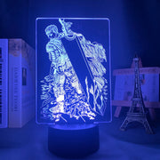 Acrylic Led Night Light Anime Berserk Guts for Bedroom Decorative Nightlight Room Table Lamp Birthday Gift 3d Led Lamp Manga