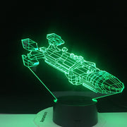 3D led Spaceship Space Fighter 7 Colorful Gradients LED Acrylic Plate Desk Lamp Bedroom Decoration Night Light Dropshipping