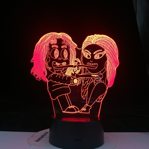 Rapper 6ix9ine Character Famous Fans Popular Gifts Family Party Decor 16 Colors Night Lamp Dropshipping Birthday Christmas lamp